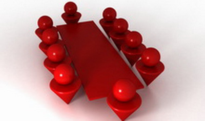 Representation of people meeting around a table